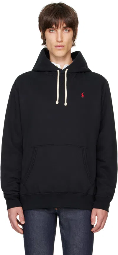 Polo Ralph Lauren Black 'the Rl' Fleece Hoodie In Blue