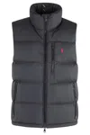 Polo Ralph Lauren Black Vest With High Collar And Double-slider Zipper In Blue