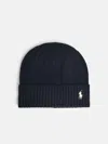 Polo Ralph Lauren Black Wool Blend Beanie In Black