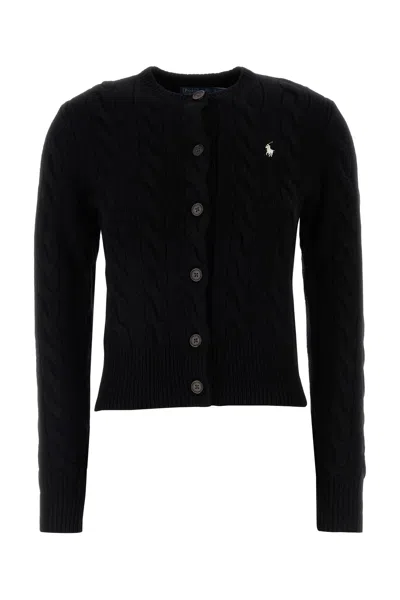 Polo Ralph Lauren Black Wool Blend Cardigan