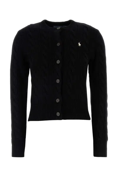 Polo Ralph Lauren Black Wool Blend Cardigan
