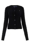 POLO RALPH LAUREN BLACK WOOL BLEND CARDIGAN