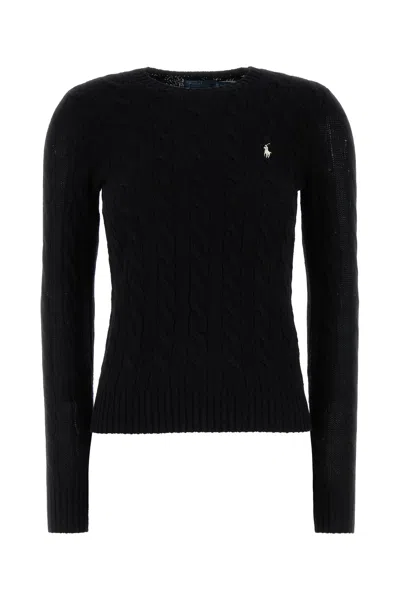 POLO RALPH LAUREN MAGLIONE IN MISTO LANA NERA DONNA