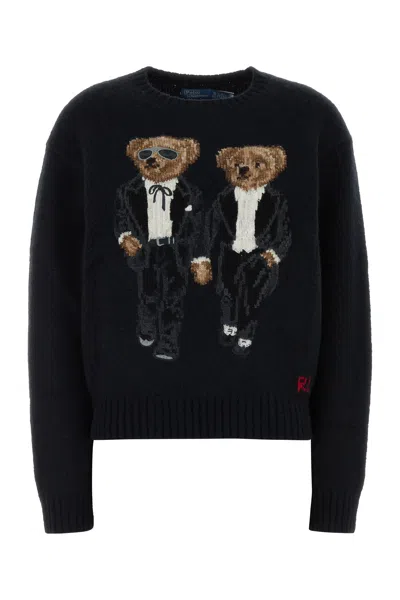 POLO RALPH LAUREN POLO RALPH LAUREN BLACK WOOL BLEND SWEATER