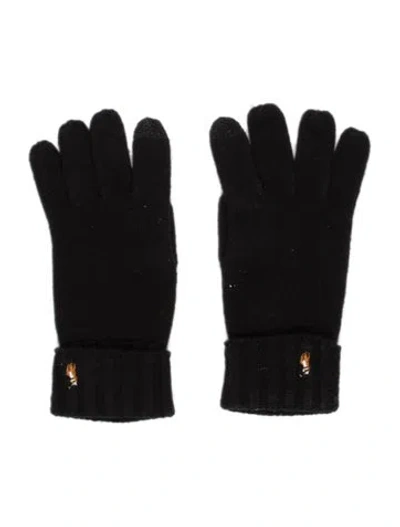 Pre-owned Polo Ralph Lauren Black Wool Knitted Gloves
