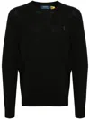 Polo Ralph Lauren Round Neck Sweather With Logo In Black