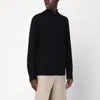 Polo Ralph Lauren Black Zip Sweater In Cotton With Braids Regular-fit In Black