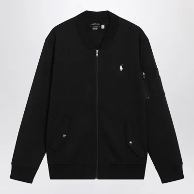 POLO RALPH LAUREN BLACK ZIP-UP KNIT BOMBER