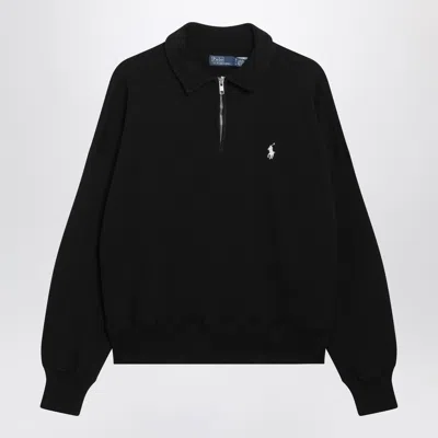 Polo Ralph Lauren Long-sleeved Zip-up Sweatshirt In Black