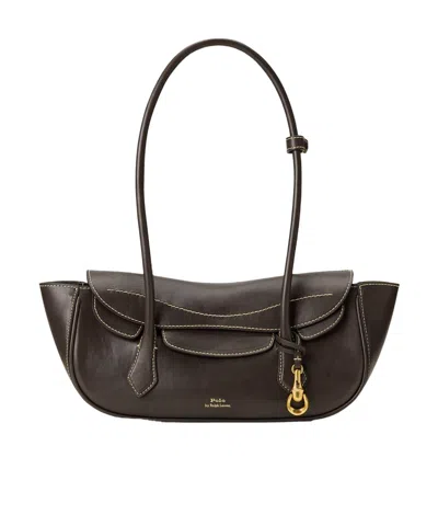 Polo Ralph Lauren Blaize Leather Shoulder Bag In Black