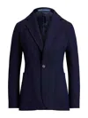Polo Ralph Lauren Pinstripe Button Blazer In Blue