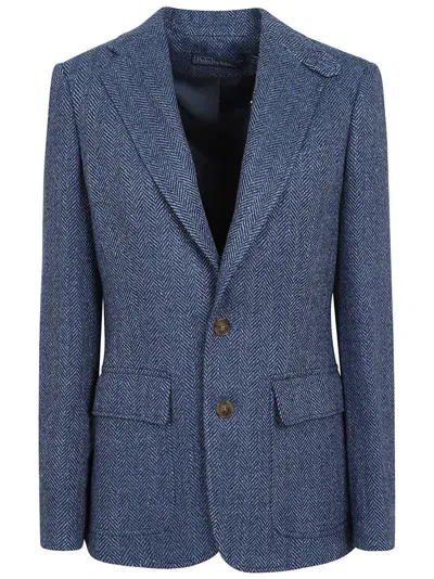 Polo Ralph Lauren Blazer In Fine Blend Yarns In Blue