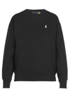 Polo Ralph Lauren Black Cotton Sweatshirt With Iconic Pony Logo In Black