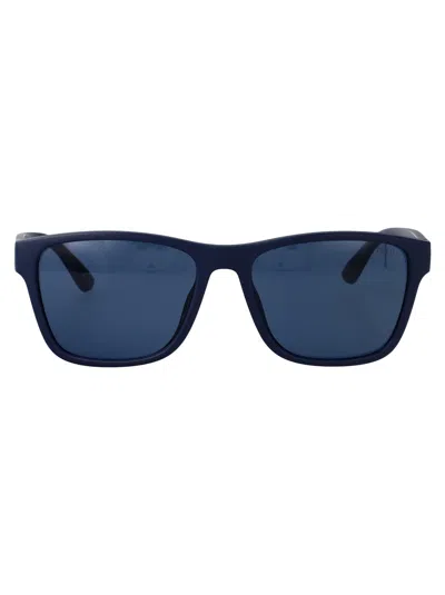 Polo Ralph Lauren Blu Navy Opaco Injected Sunglasses In Blue