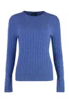 Polo Ralph Lauren Blu Porto Melange Wool And Cashmere Braided Sweater In Blue