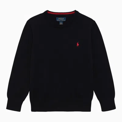 Polo Ralph Lauren Kids' Navy Blue Cotton Crew-neck Jumper