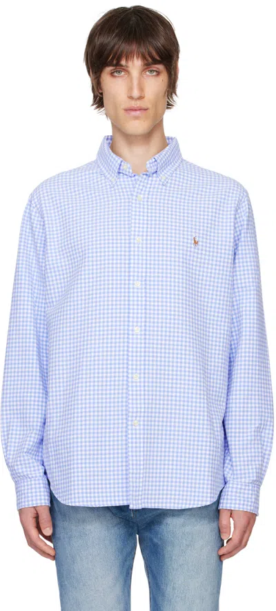 Polo Ralph Lauren ブルー＆ホワイト チェック シャツ In 4338a Light Blu/whit