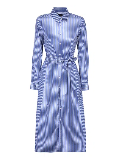 Polo Ralph Lauren Blue And White Striped Chemisier Dress By