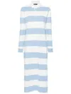 POLO RALPH LAUREN BLUE AND WHITE STRIPED LONG-SLEEVED POLO DRESS