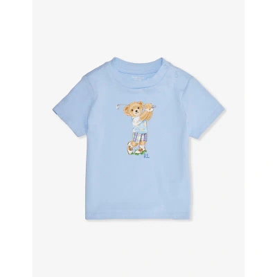 Polo Ralph Lauren Blue Baby Polo Polo Bear Short-sleeve Cotton-jersey T-shirt