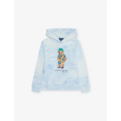 POLO RALPH LAUREN BLUE BEAR CLOUD-PRINT COTTON-JERSEY HOODY 6-14 YEARS