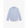 Polo Ralph Lauren Blue Boys' Brand-embroidery Button-down Cotton-poplin Shirt Xl In Blue