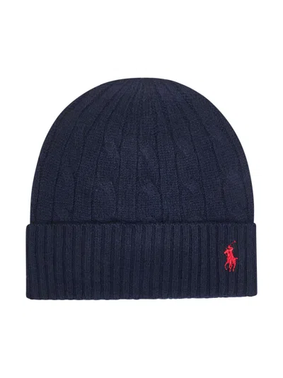 Polo Ralph Lauren Blue Cable-knit Wool And Cashmere Beanie