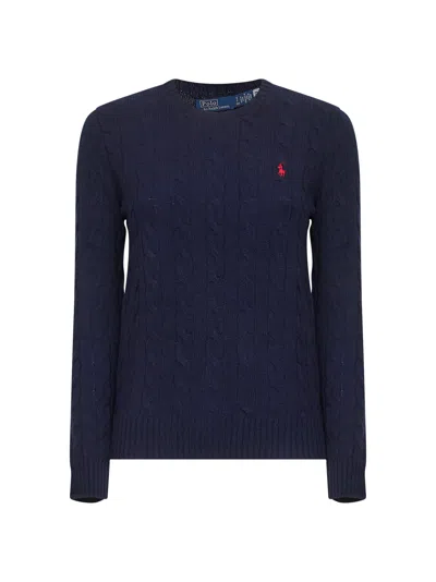Polo Ralph Lauren Blue Cable Knit Wool And Cashmere Sweater