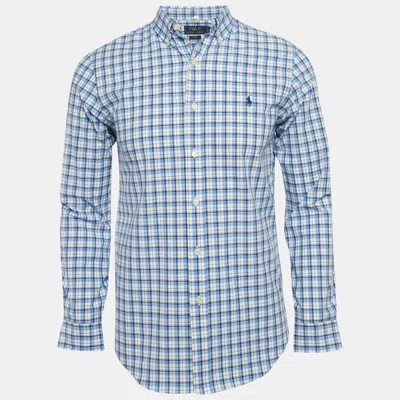 Pre-owned Polo Ralph Lauren Blue Check Stretch Cotton Shirt S