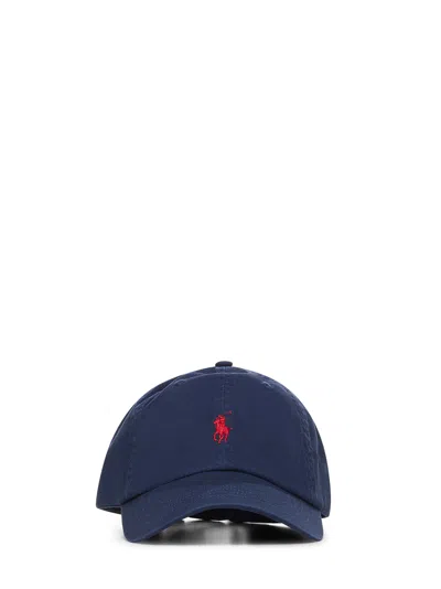 Polo Ralph Lauren Navy Blue Cotton Sports Cap With Embroidered Logo