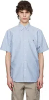 Polo Ralph Lauren Logo-embroidered Oxford Short-sleeve Shirt In Bsr Blue