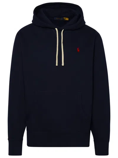 POLO RALPH LAUREN BLUE COTTON BLEND HOODIE