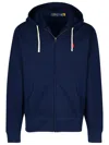 Polo Ralph Lauren Zip-up Hooded Sweatshirt In Cotton-polyester Blend In Blue