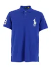 Polo Ralph Lauren Blue Polo With Maxi Pony Detail On The Front In Cotton Piquet Man In Blue