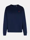 Polo Ralph Lauren Blue Cotton Blend Sweatshirt In Navy