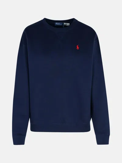 Polo Ralph Lauren Blue Cotton Blend Sweatshirt In Navy