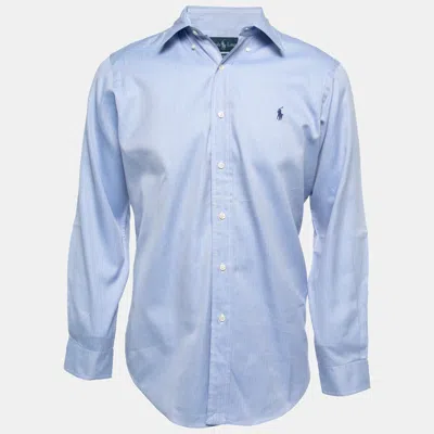 Pre-owned Polo Ralph Lauren Blue Cotton Button Down Classic Fit Full Sleeve Shirt S