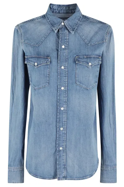 Polo Ralph Lauren Blue Cotton Denim Fabric