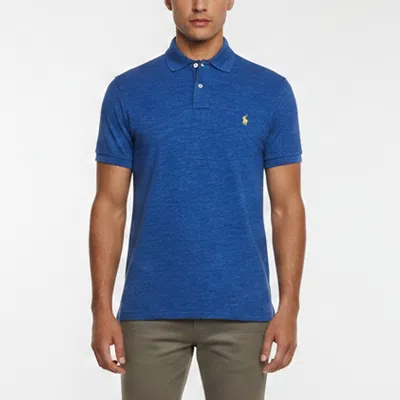 Pre-owned Polo Ralph Lauren Blue Cotton Knit Slim Fit Polo T-shirt M