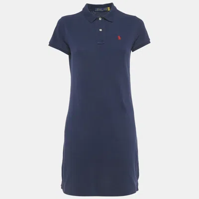 Pre-owned Polo Ralph Lauren Blue Cotton Mini Polo Dress Xs