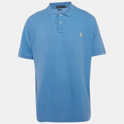 Pre-owned Polo Ralph Lauren Blue Cotton Pique Polo T-shirt Xl