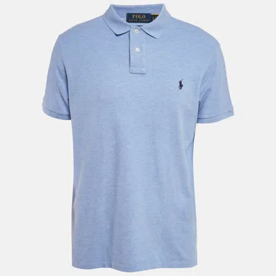 Pre-owned Polo Ralph Lauren Blue Cotton Pique Slim Fit Polo T-shirt Xl