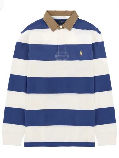 Polo Ralph Lauren Logo-embroidered Striped Cotton-jersey Rugby Shirt In Multi