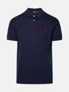 Polo Ralph Lauren Blue Cotton Polo Shirt In Navy