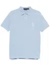 Polo Ralph Lauren Cotton Polo In Pastel Blu With Logo In Blue