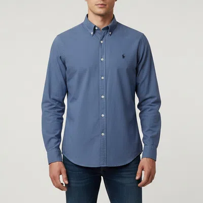 Pre-owned Polo Ralph Lauren Blue Cotton Relaxed Fit Shirt L