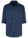Polo Ralph Lauren Blue Cotton Shirt In Blue