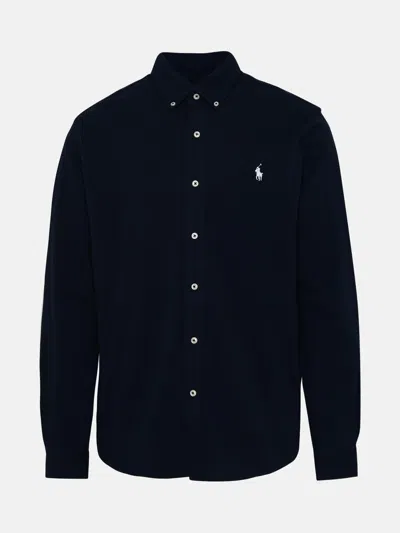 Polo Ralph Lauren Blue Cotton Shirt In Navy