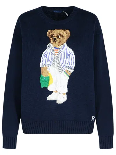 Polo Ralph Lauren Strp Br Cn Long Sleeve Pullover In Blue