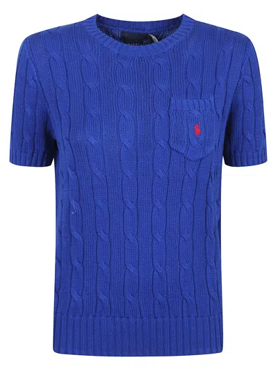 POLO RALPH LAUREN BLUE COTTON SWEATER